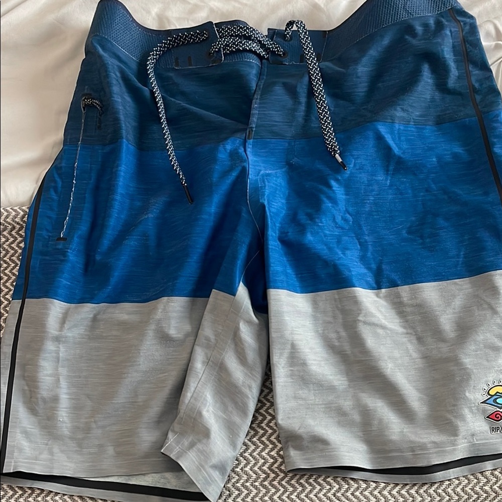 Rip Curl Blue and Gray Board Shorts for Swimming